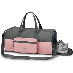 Foldable Sports Duffle Bag, Waterproof Travel Bag With Shoe Compartment 2-IN-1